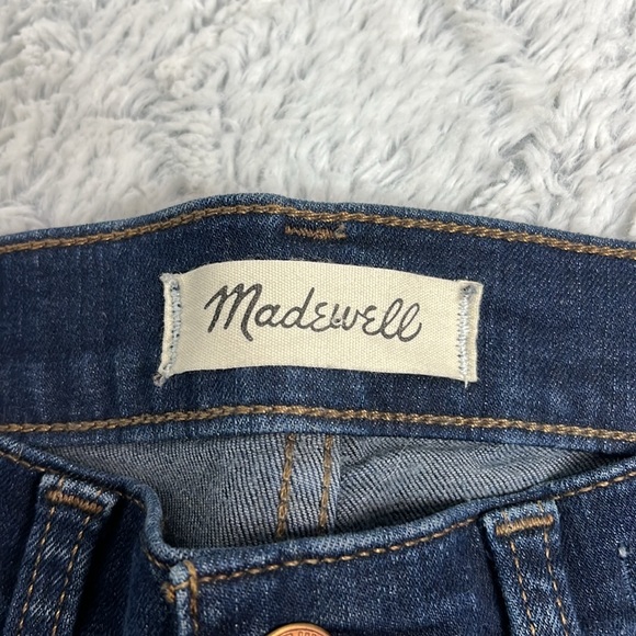 Madewell 10” high rise skinny Dark Denim Jeans with Raw hem size 25 - Picture 12 of 13
